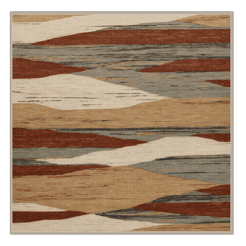Tapis beige lavable à la machine, Carré 6 pi