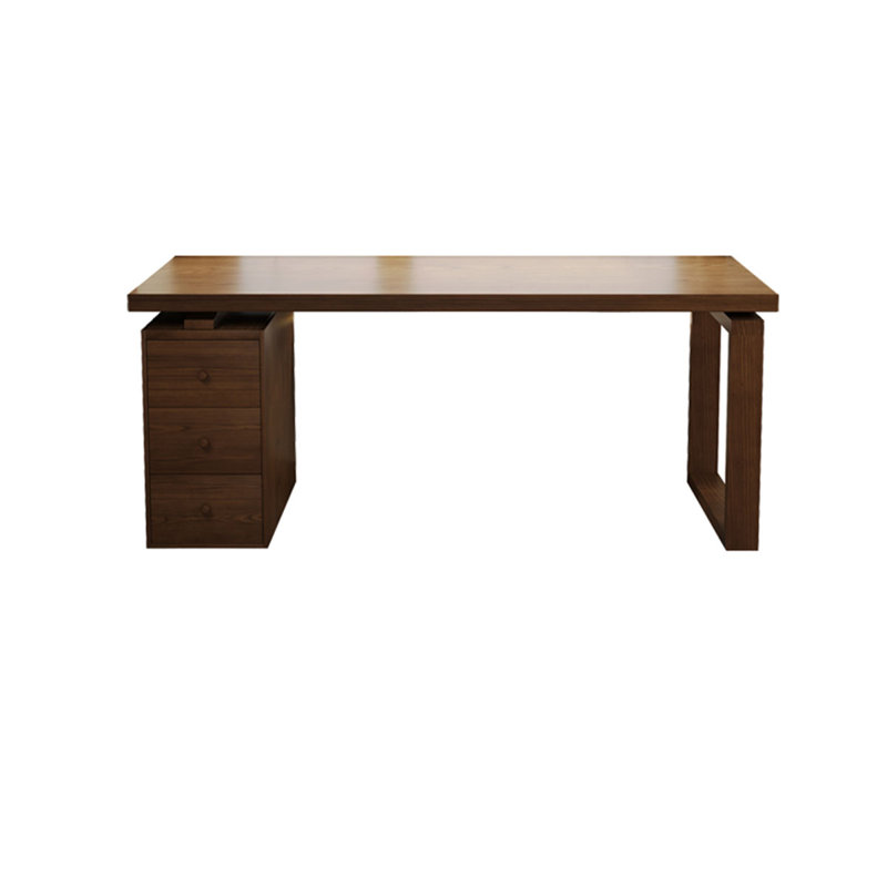 Bureaux rectangulaires en bois massif noyer foncé, H 29,53 po x l 55,12 po x P 23,62 po
