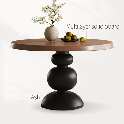 Multilayer solid board round dining table