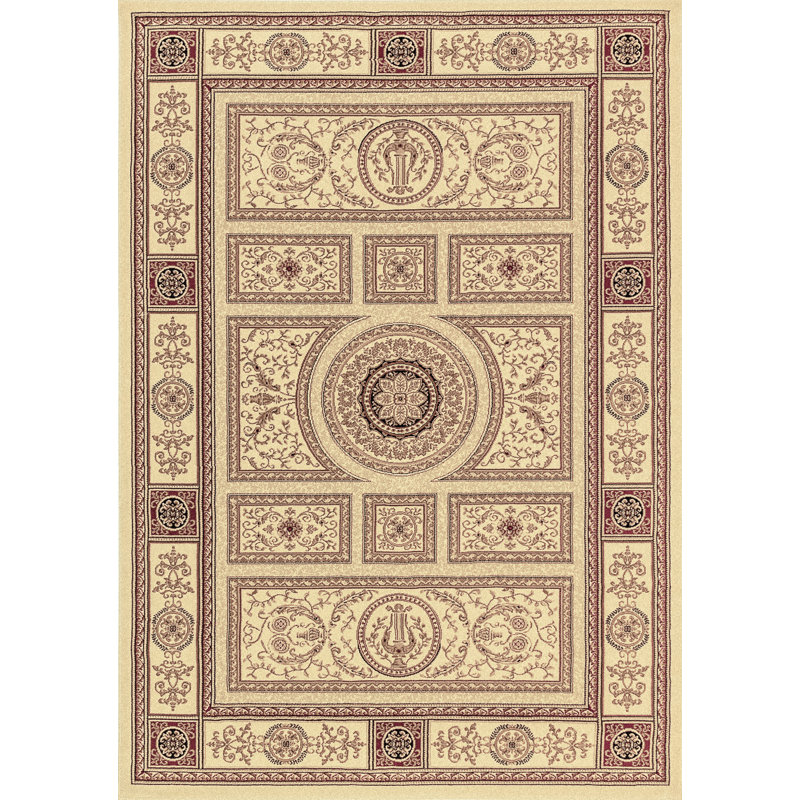 Tapis de zone ivoire oriental Merujhan, Rectangle 9 pi 2 po x 12 pi 10 po