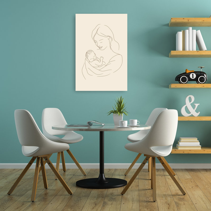 «A Mother's Gentle Embrace Delicate Minimalist Serene», reproduction d'art murale, H 36 po x l 24 po