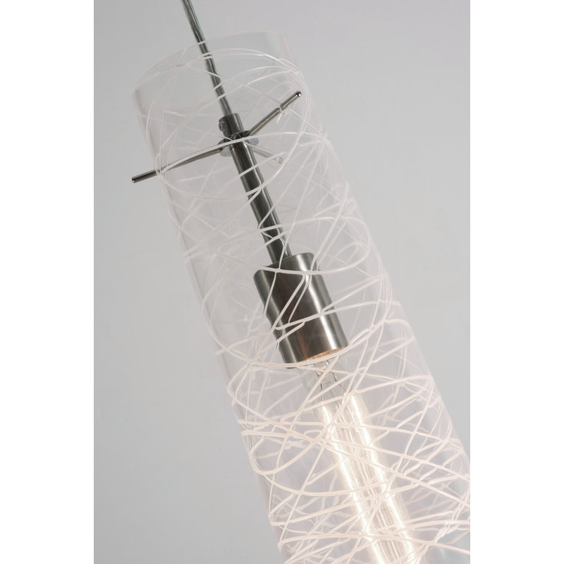 Hicksville 1 - Light Satin Nickel Single Pendant, Clear, 1