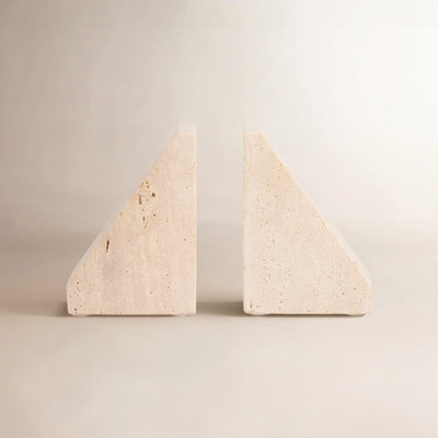 Terra Travertine Triangle Office Bookends