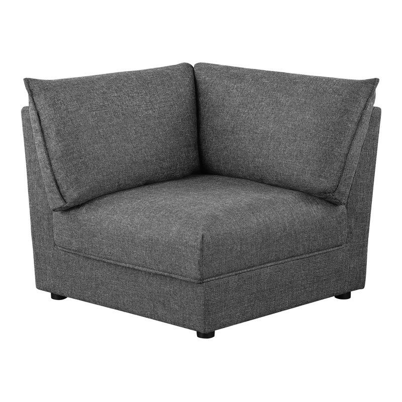 Chaise d'angle rembourrée Barely Black, Noir
