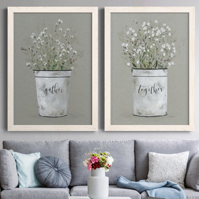 " Bouquet Of Grace Bucket Gather " 2 - Pieces Painting Print