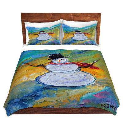 DiaNoche Queen Duvet Cover Sets Microfiber by Karen Tarlton - Snowman