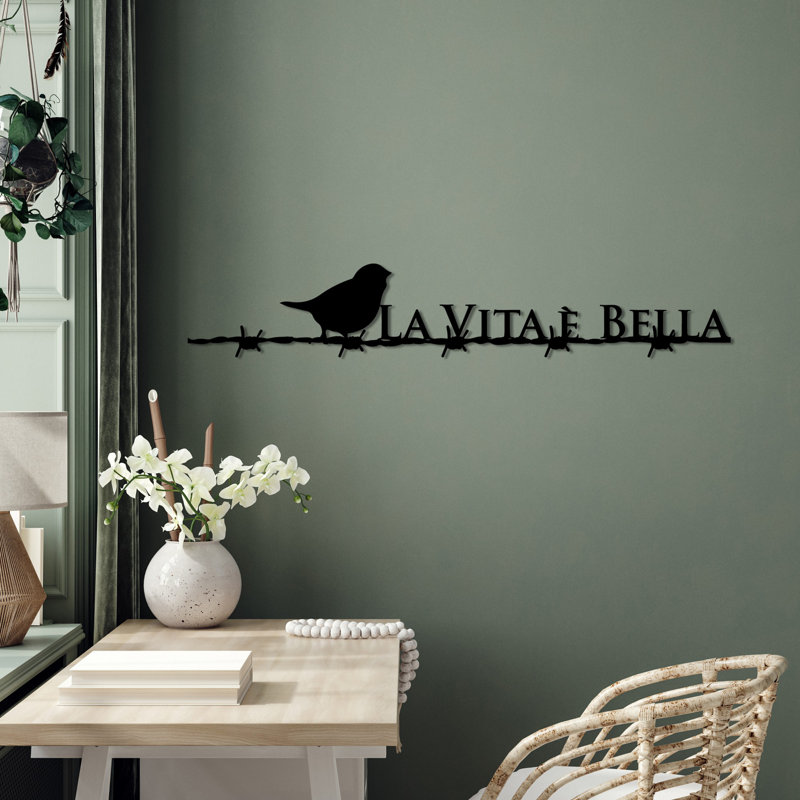 Elegant Decorative Metal Wall Accessory, Black | 100% Metal Construction, Thickness: 0.06 inches | Dimensions: 33.9 x 5.9 inches | Lightweight at 0.56 lbs | Perfect for Modern Home Decor & Stylish Interiors