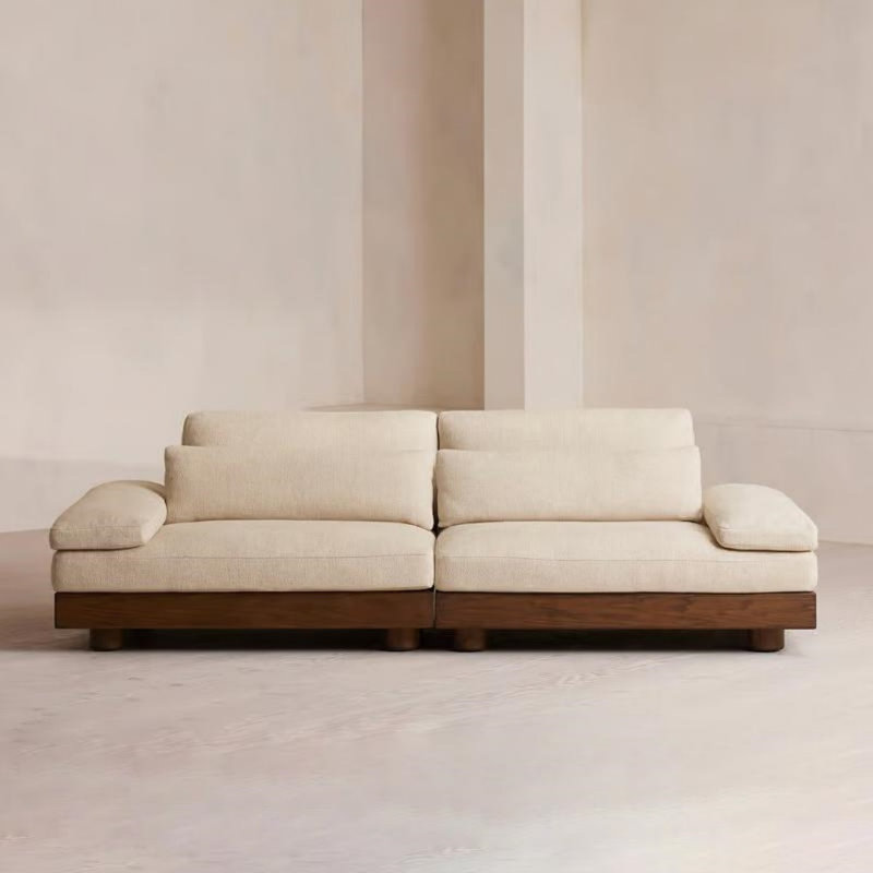 Minimalist Solid Wood Straight Sofa