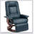 Faux Leather Manual Recliner With Swivel Wood Base Padded Armrest-1072278367