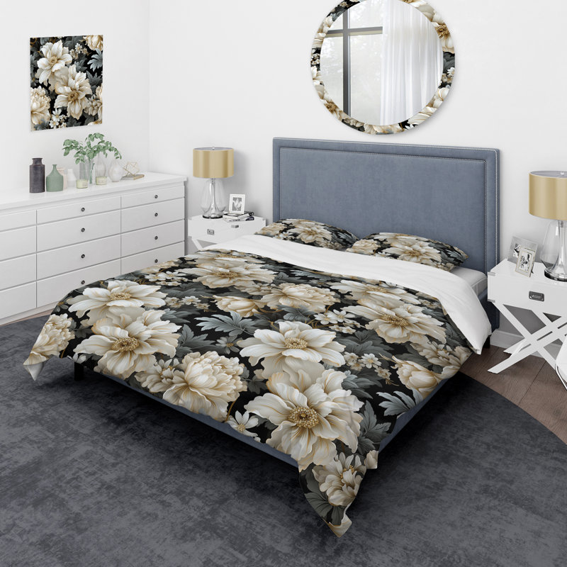 Urban Victorian Splendor Victorian Pattern VI Floral Duvet Cover, King Duvet Cover + 2 King Shams