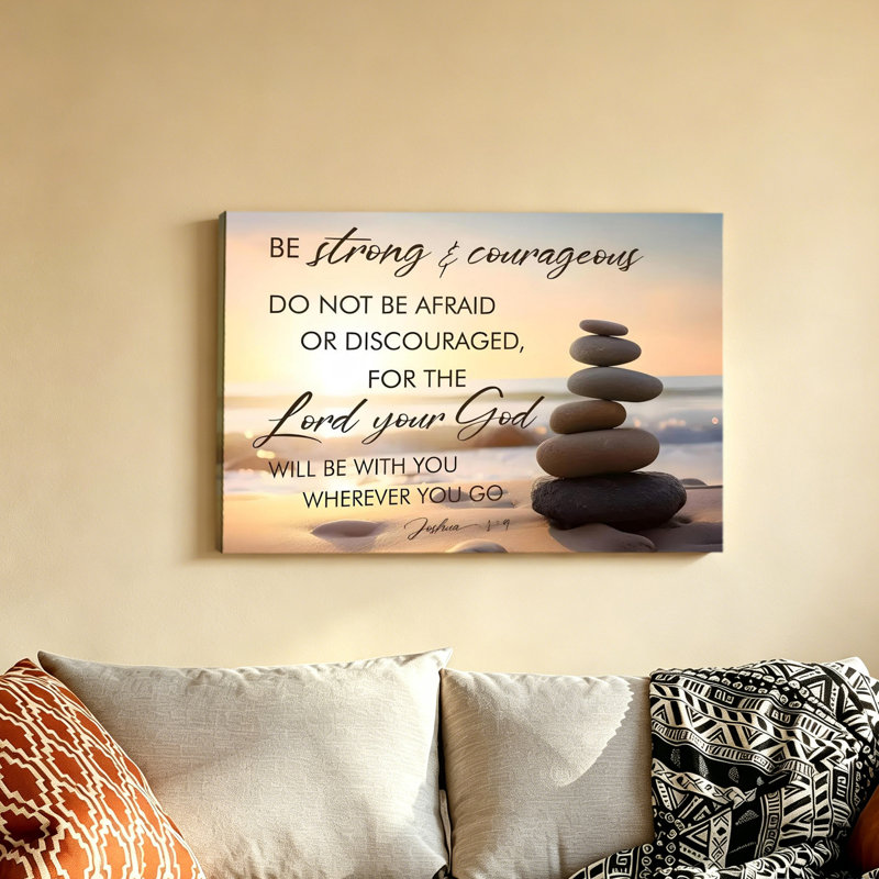 «Be Strong and Courageous Scripture», art mural, 12 x 18 pouces
