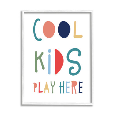 " Cool Kids Play Here Sign Playful Block " by Natalie Carpentieri