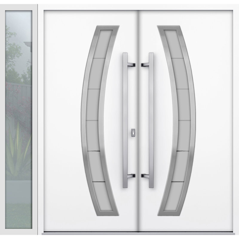 Deux portes d'entrée avant de 80 po, H 80 po x l 88 po x P 3,25 po, S'ouvre à gauche vers l'intérieur, Blanc