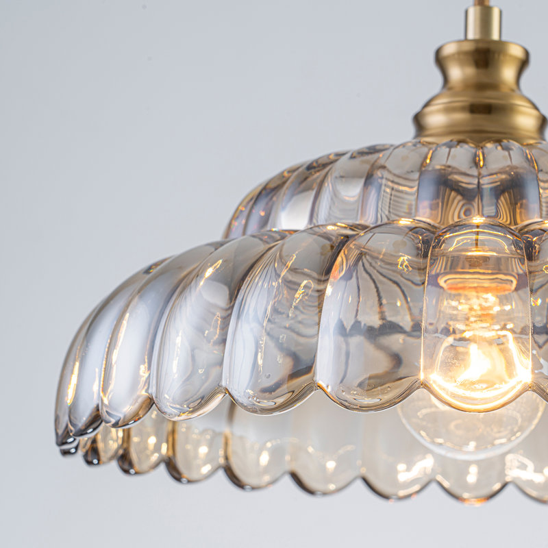 Luminaire suspendu en verre 1 lumière 1 lumière, Brun