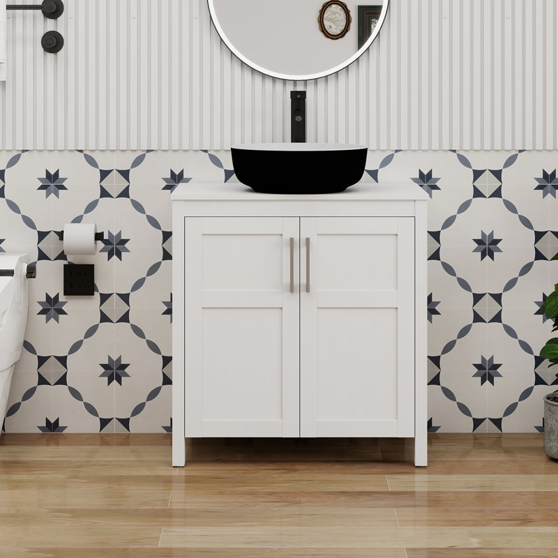 30" Free-Standing Modern Single Bathroom Vanity With Sink, White