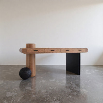Modern Minimalist Ash Wood Console Table