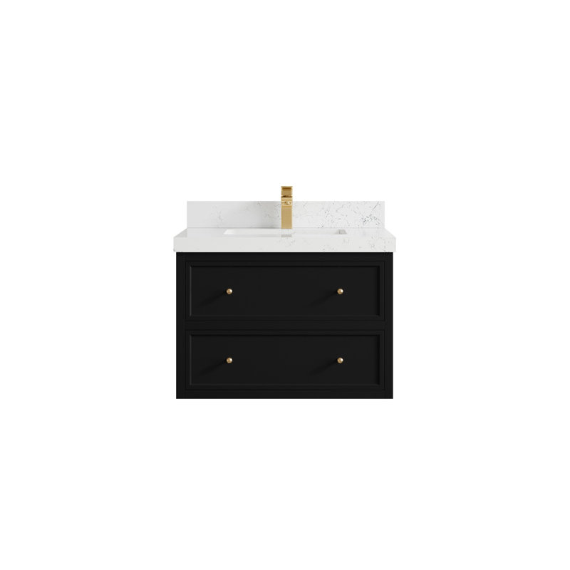 Roswell Floating 30 " W Wall Mounted Single Vanity Bathroom Vanity With Top, Empira