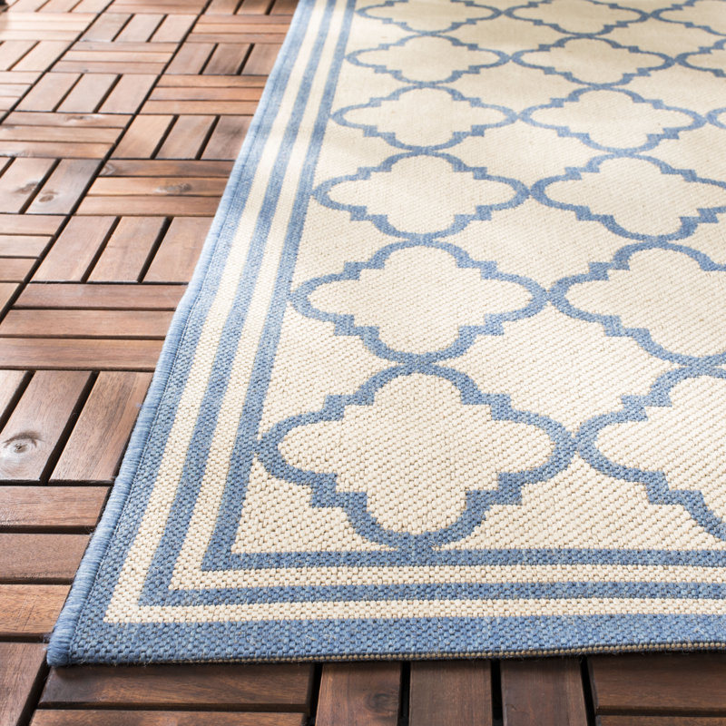 Tapis d'intérieur / extérieur à motif géométrique Adler, Tapis de couloir 2 pi 2 po x 10 pi