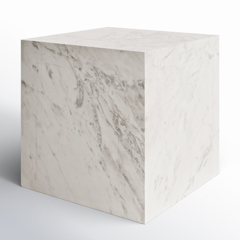 Bolzano Marble End Table, White