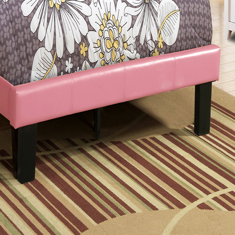 Cadre de lit simple avec lit simple en similicuir rose moderne en similicuir