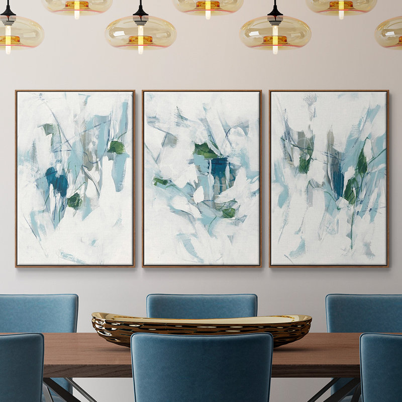 " Ice Cavern I " 3 - Pieces, Walnut, 27" H x 54" W x 2" D