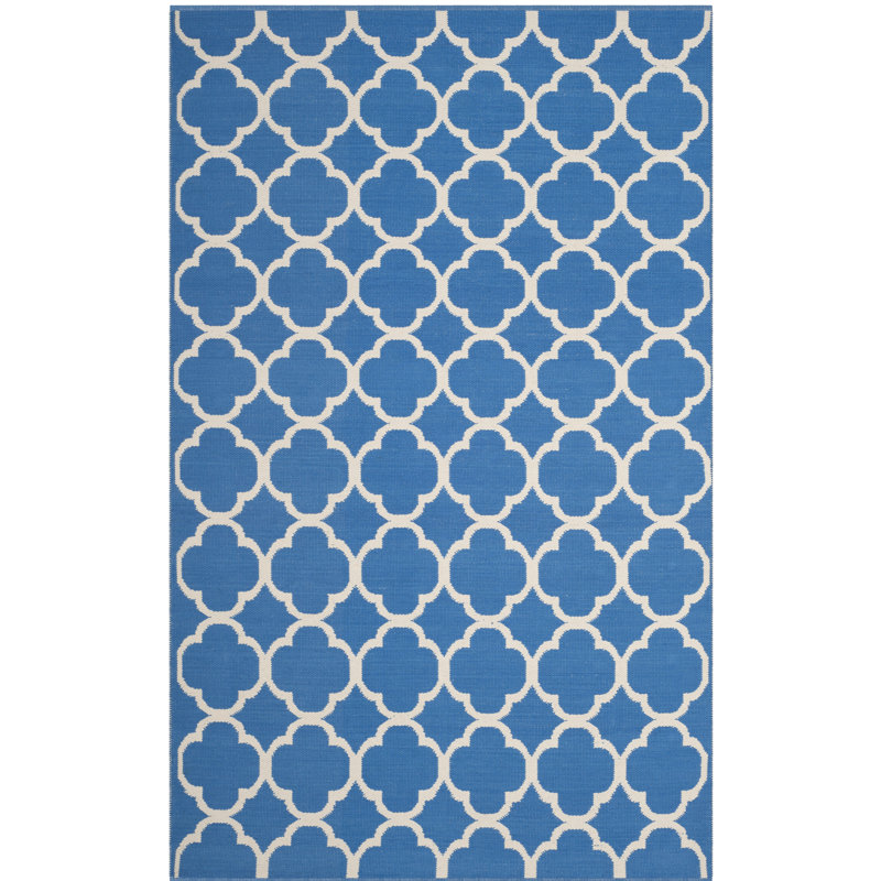 Desota Hand Woven Cotton Geometric Rug, Rectangle 5' x 8'