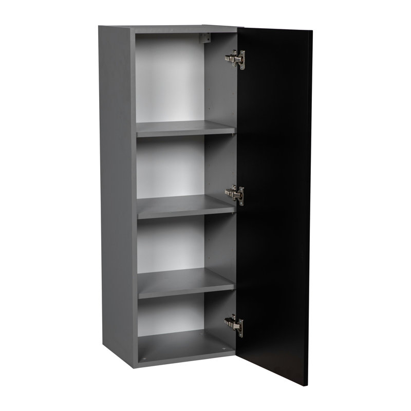 Armoire murale ouverte en panneau de particules l 9 pi x P 12 po x H WALLKITCHENS , Noir mat, H 42 po x l 9 po
