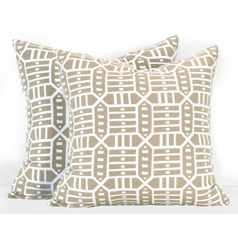 Coussin décoratif intérieur / extérieur Pacifica, 18 po x 18 po, Chanvre Roland
