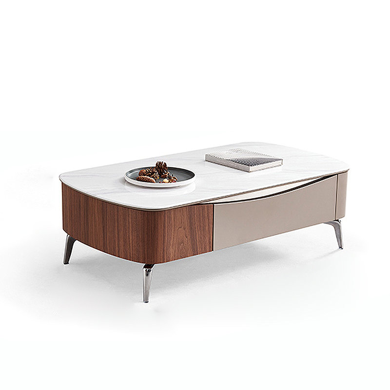 Table basse noyer en pierre micro-cristalline