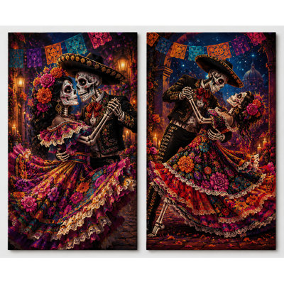 Grand ensemble d'art mural sur toile 2 jours des morts