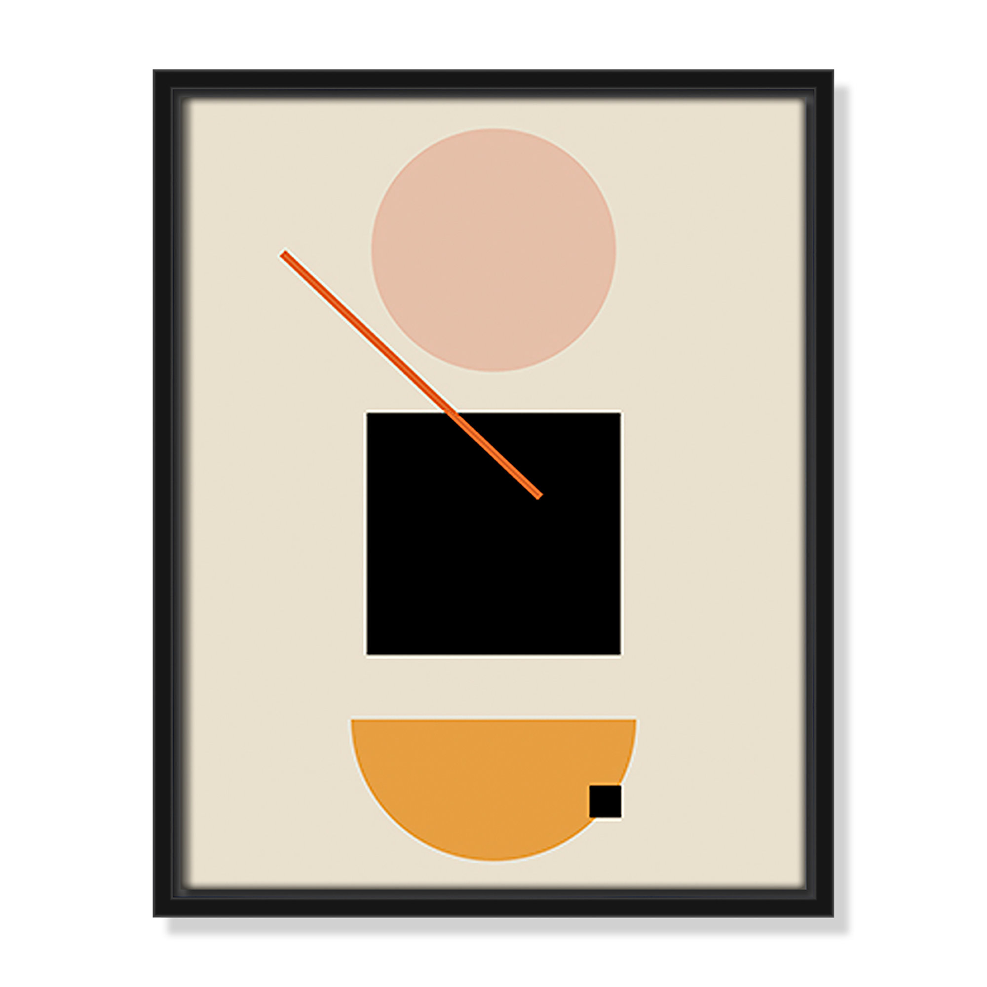 Simple Shapes by Daniela Santiago, 15.5" H x 12.5" W x 2" D, Black Framed