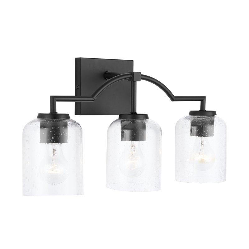 Éclairage pour salle de bain à intensité variable 3 lumières Achen, Noir mat