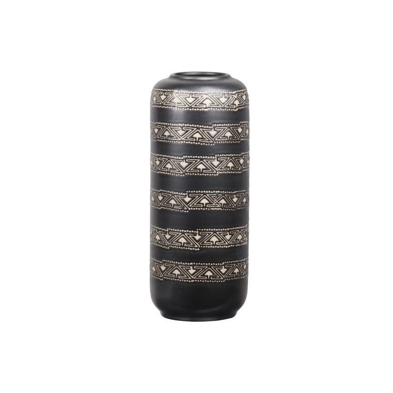 Grand vase de table rond en grès Goetz, H 12,25 po x l 5 po x P 5 po