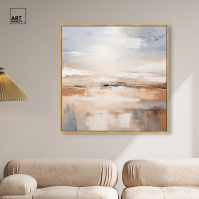 "Coastal Calm", art abstrait neutre par 