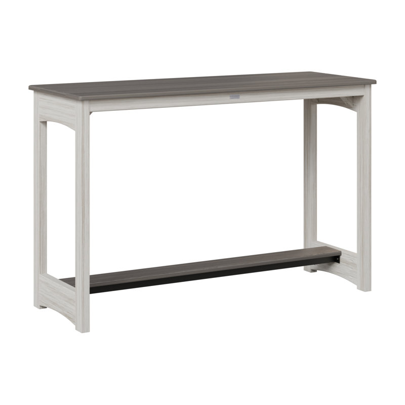 Balcony Outdoor Bar Table, Seashell, 38.5" H x 60" W x 22" D, Coastal Gray