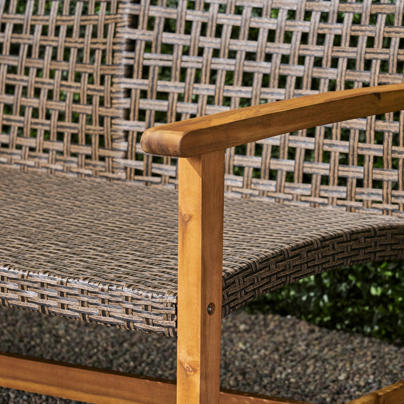 3 Seater Patio - Wood And For Relaxation Outdoor Living Comfort, Natural