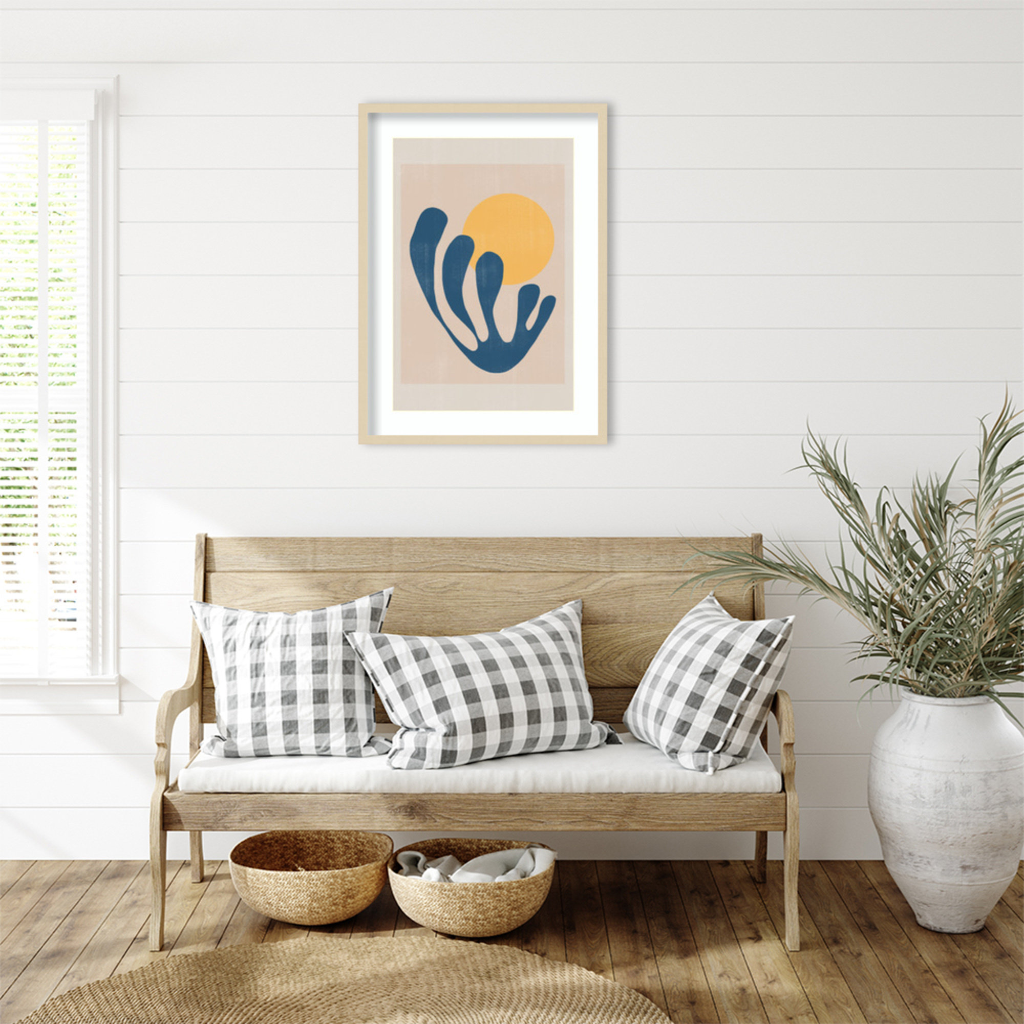 Modern Plant No 1 by The MIUUS STUDIO Wood Framed Wall Art Print, Brown , 33" H x 24" W