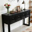 Carved Console Table with 3 Soft-Close Drawers-545448691