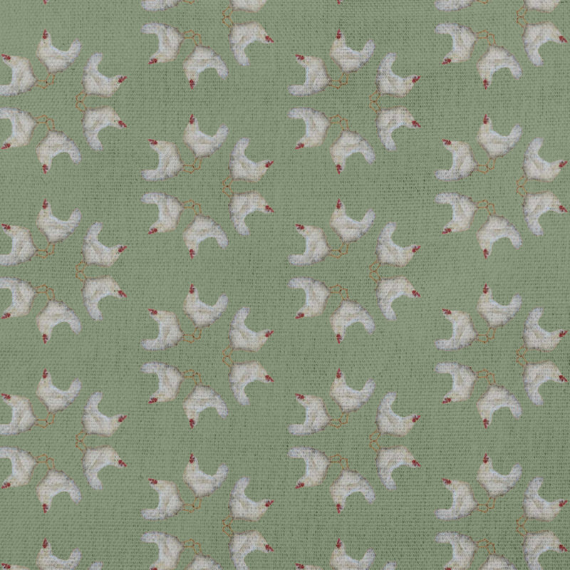 Housse et insert de coussin décoratif carré Chickens-go-rond, 20 po x 20 po, Laurier vert