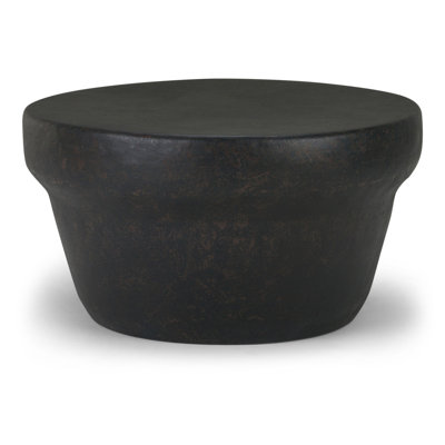 Table de bout ronde en métal 18 po bronze