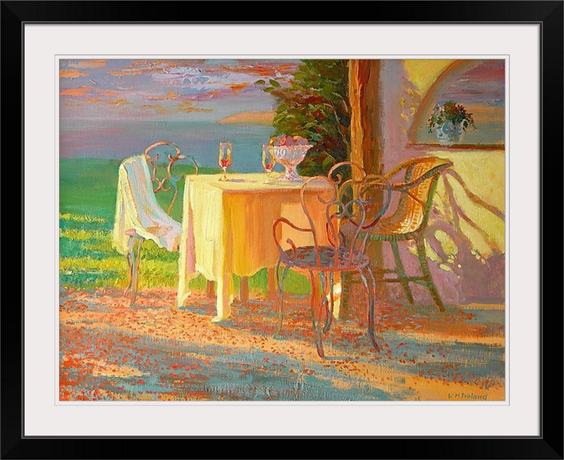 "soirée terrace, 2003" par william ireland, reproduction d’art, H 35 po x l 44 po x P 1 po, Cadre noir