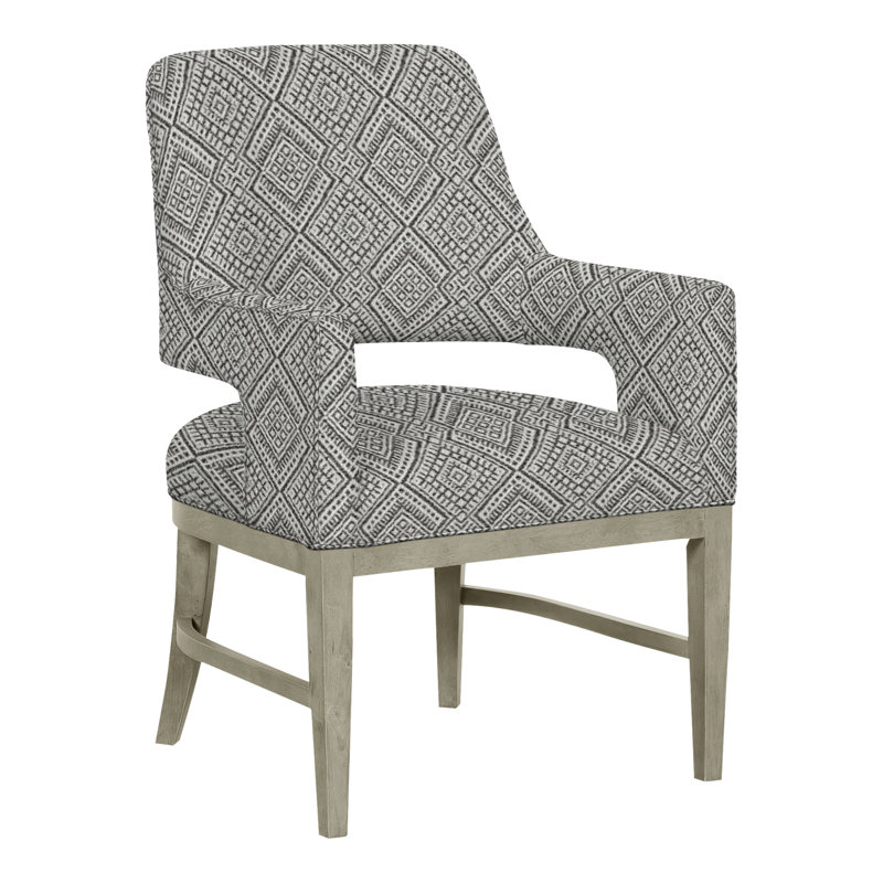 Chaise avec accoudoirs Josie Grande, Perigold Iguazu Platinum, Amande chamois