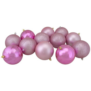 Pink Tiny Christmas Ornaments In Assorted Styles Set of 50 Pcs