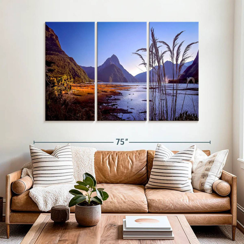 Milford Sound, lever du jour, H 42 po x l 65 po