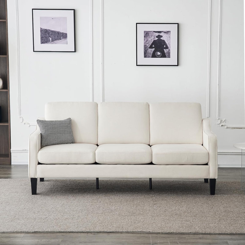 Canapé à accoudoirs carrés de 71,2 po Sinica, Beige