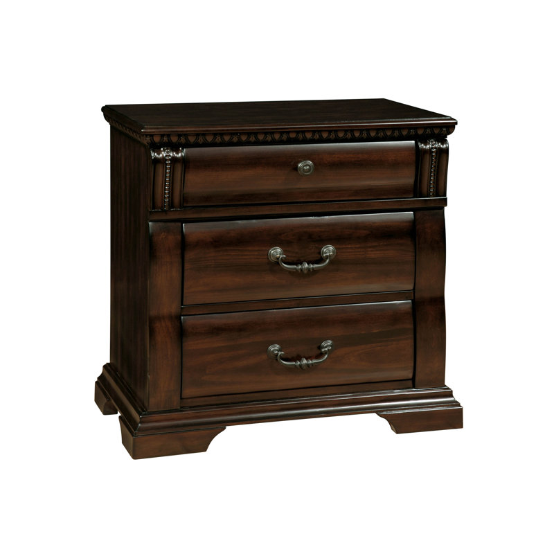 Aamina 28'' W Solid Wood 3-Drawer Nightstand