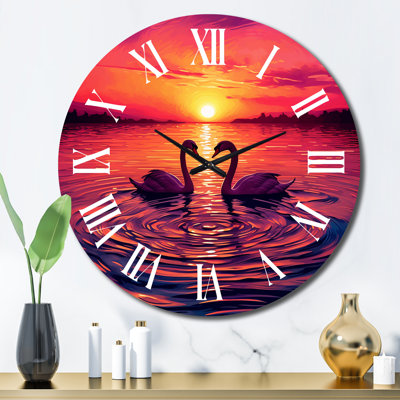 Horloge murale Swans In Love
