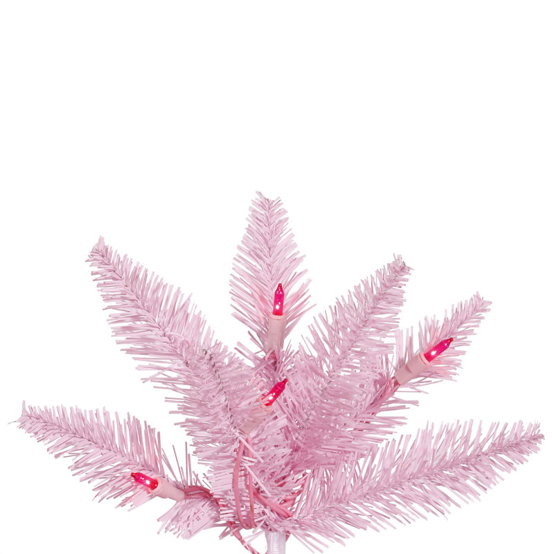 Pink Fir Artificial Christmas Tree, Pink Dura-Lit® LED, 9' H