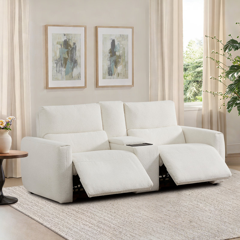 Canapé rembourré inclinable électrique avec console