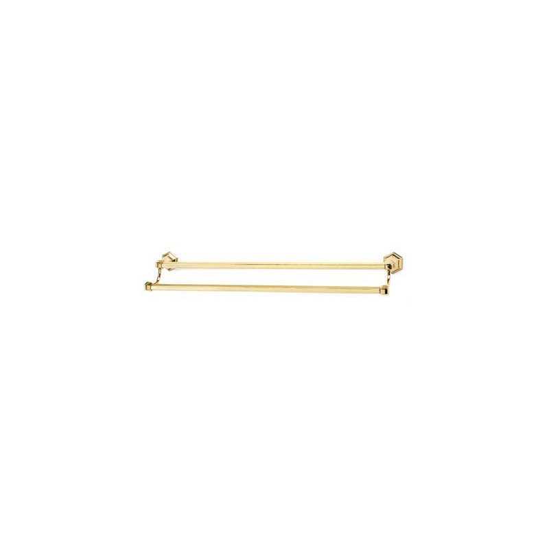 Nicole Double Wall Mounted Towel Bar, 32.5'' L x 6'' D, Polished Brass